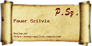 Pauer Szilvia névjegykártya