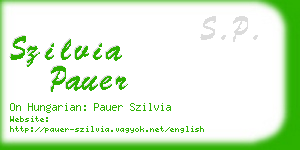 szilvia pauer business card